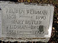 Weidman, Reuben and Mary (Butler) ( (Weidman) Brown